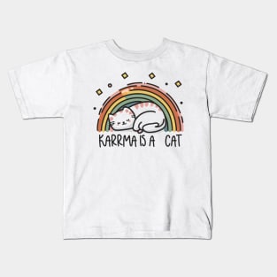 Karma Is A Cat Kids T-Shirt